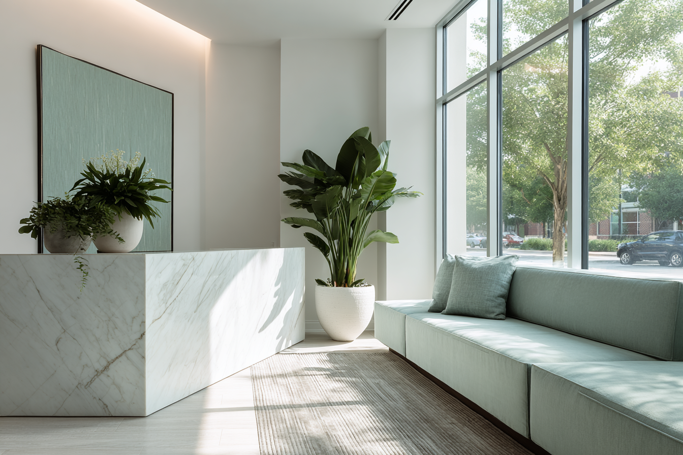 Editorial close-up of clear skin texture along a jawline.